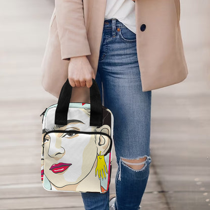 Frida Kahlo And Floral Print Bible Tote Bag