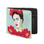 Frida Kahlo And Floral Print Bifold Wallet