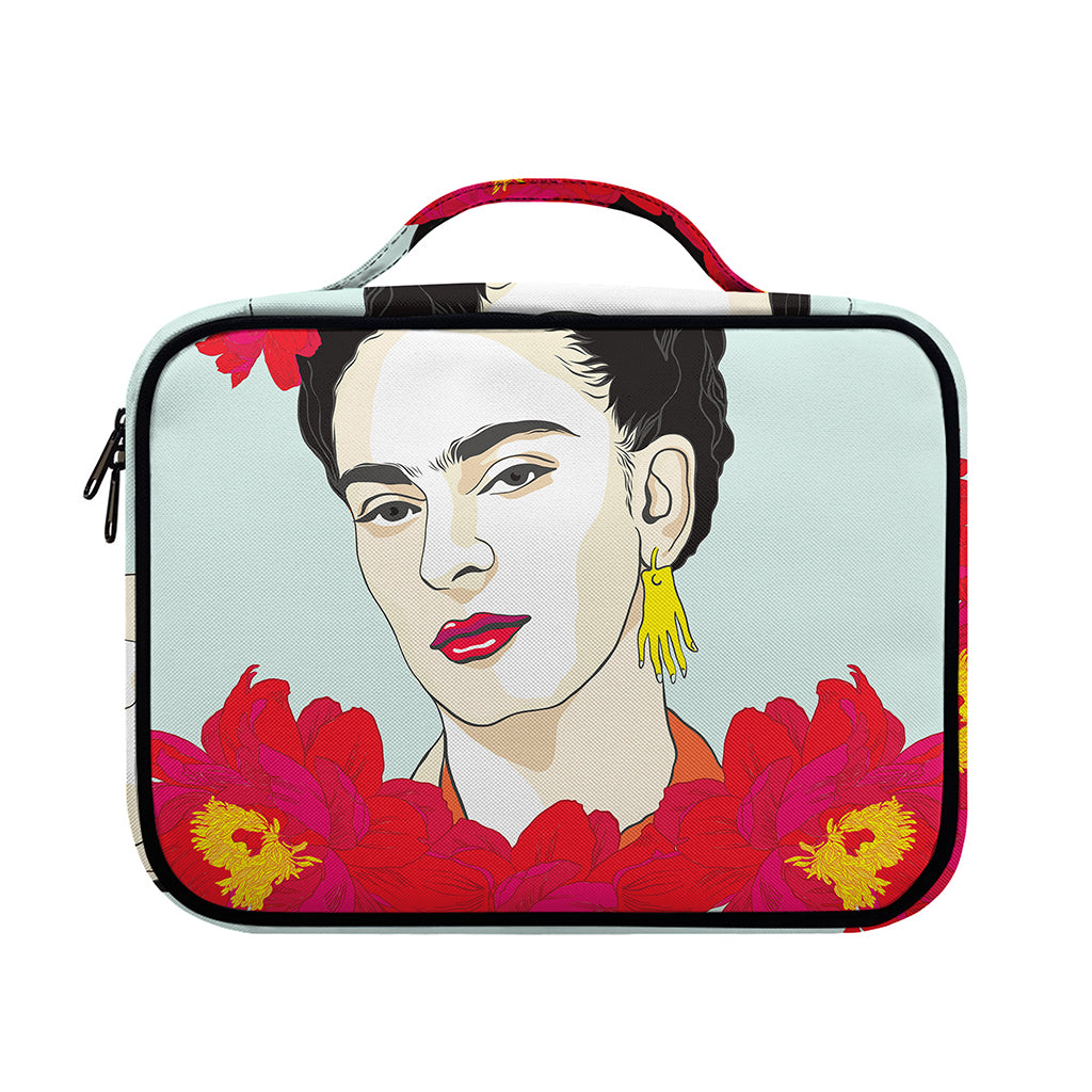 Frida Kahlo And Floral Print Briefcase Bible Bag