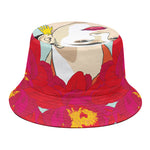 Frida Kahlo And Floral Print Bucket Hat