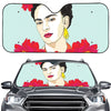 Frida Kahlo And Floral Print Car Windshield Sun Shade