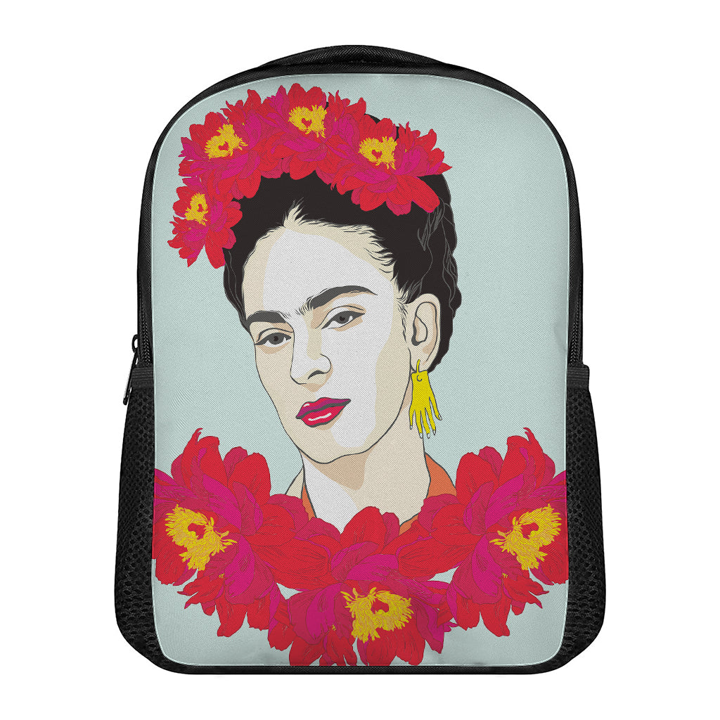 Frida Kahlo And Floral Print Casual Backpack