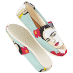 Frida Kahlo And Floral Print Casual Shoes