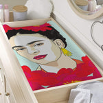 Frida Kahlo And Floral Print Changing Pad Cover