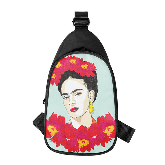 Frida Kahlo And Floral Print Chest Bag