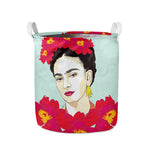 Frida Kahlo And Floral Print Collapsible Laundry Basket