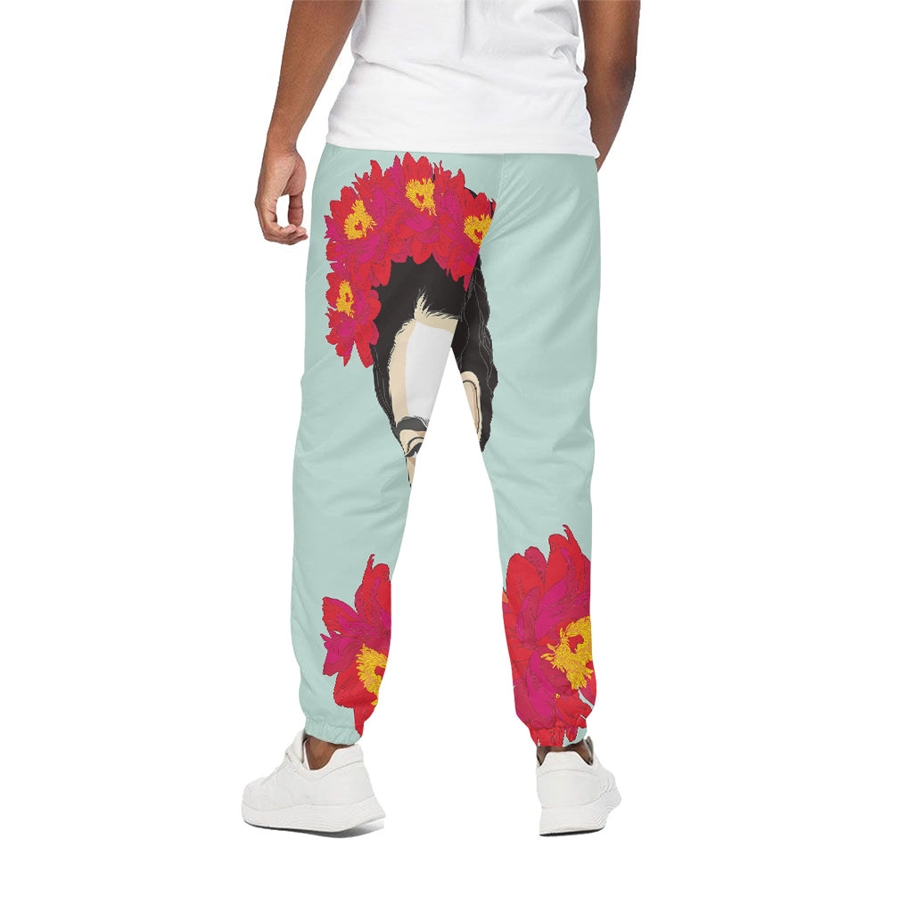 Frida Kahlo And Floral Print Cotton Pants