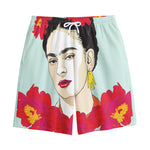 Frida Kahlo And Floral Print Cotton Shorts