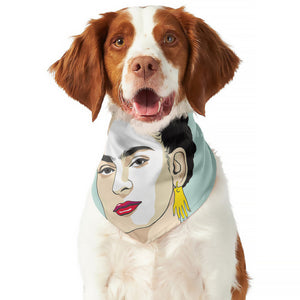 Frida Kahlo And Floral Print Dog Bandana