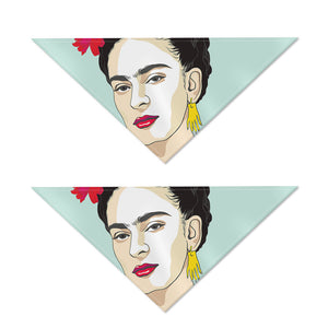 Frida Kahlo And Floral Print Dog Bandana