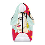 Frida Kahlo And Floral Print Dog Zip Up Hoodie