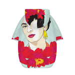 Frida Kahlo And Floral Print Dog Zip Up Hoodie