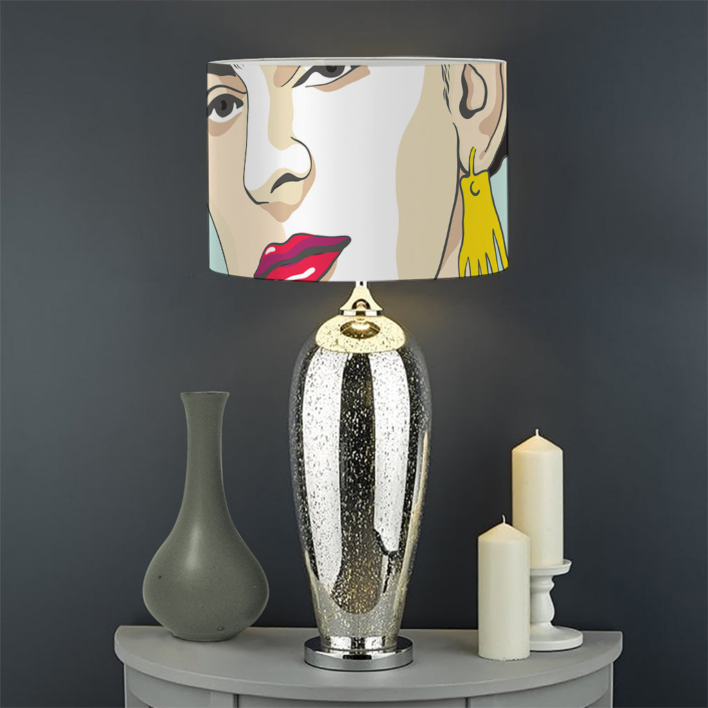 Frida Kahlo And Floral Print Drum Lamp Shade