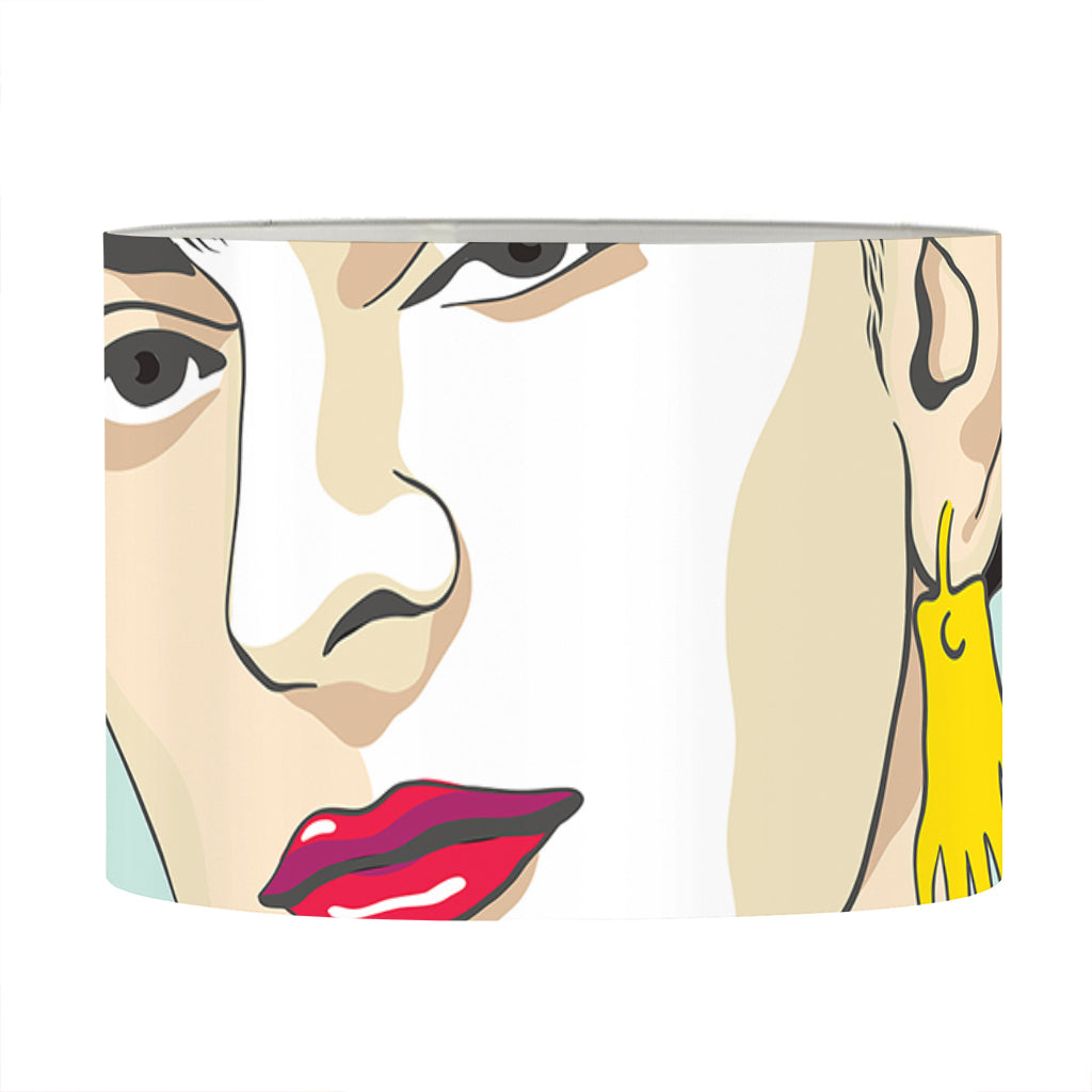 Frida Kahlo And Floral Print Drum Lamp Shade
