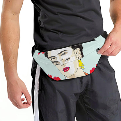 Frida Kahlo And Floral Print Fanny Pack