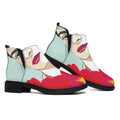 Frida Kahlo And Floral Print Flat Ankle Boots