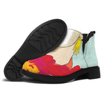 Frida Kahlo And Floral Print Flat Ankle Boots