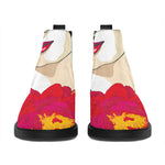 Frida Kahlo And Floral Print Flat Ankle Boots