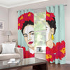 Frida Kahlo And Floral Print Grommet Curtains