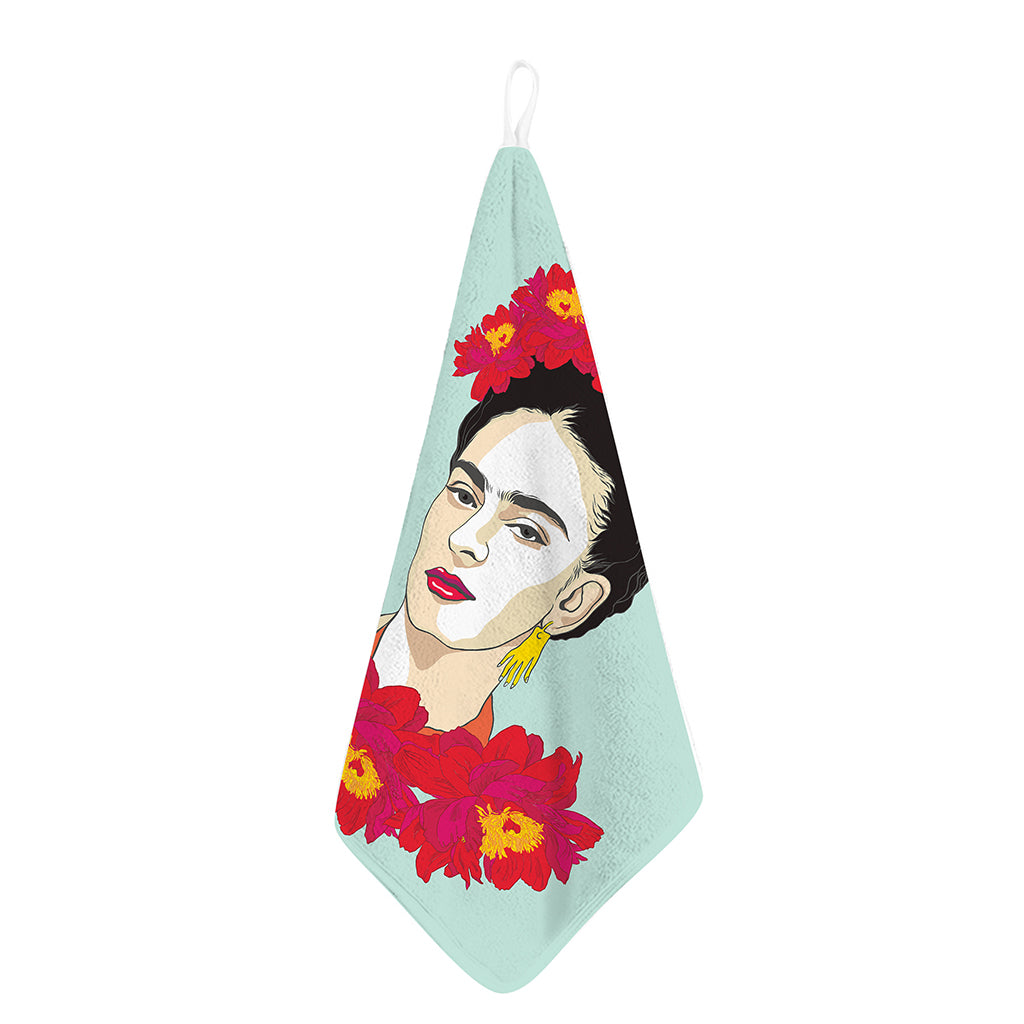 Frida Kahlo And Floral Print Hand Towel