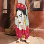 Frida Kahlo And Floral Print Harem Pants
