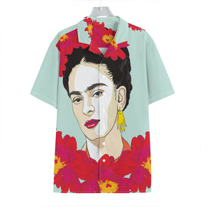 Frida Kahlo And Floral Print Hawaiian Shirt