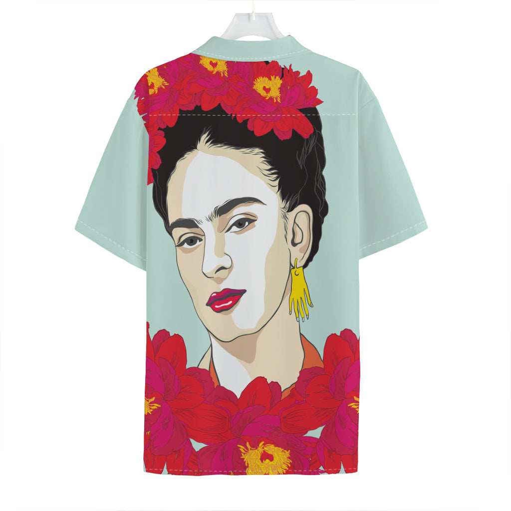 Frida Kahlo And Floral Print Hawaiian Shirt