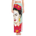 Frida Kahlo And Floral Print High Slit Maxi Skirt