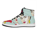 Frida Kahlo And Floral Print High Top Leather Sneakers