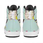 Frida Kahlo And Floral Print High Top Leather Sneakers