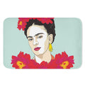 Frida Kahlo And Floral Print Indoor Door Mat