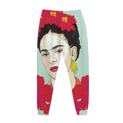 Frida Kahlo And Floral Print Jogger Pants
