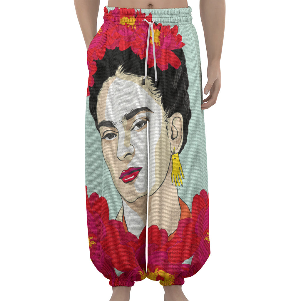 Frida Kahlo And Floral Print Lantern Pants