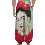 Frida Kahlo And Floral Print Lantern Pants