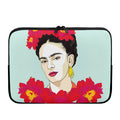 Frida Kahlo And Floral Print Laptop Sleeve