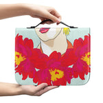 Frida Kahlo And Floral Print Leather Bible Cover