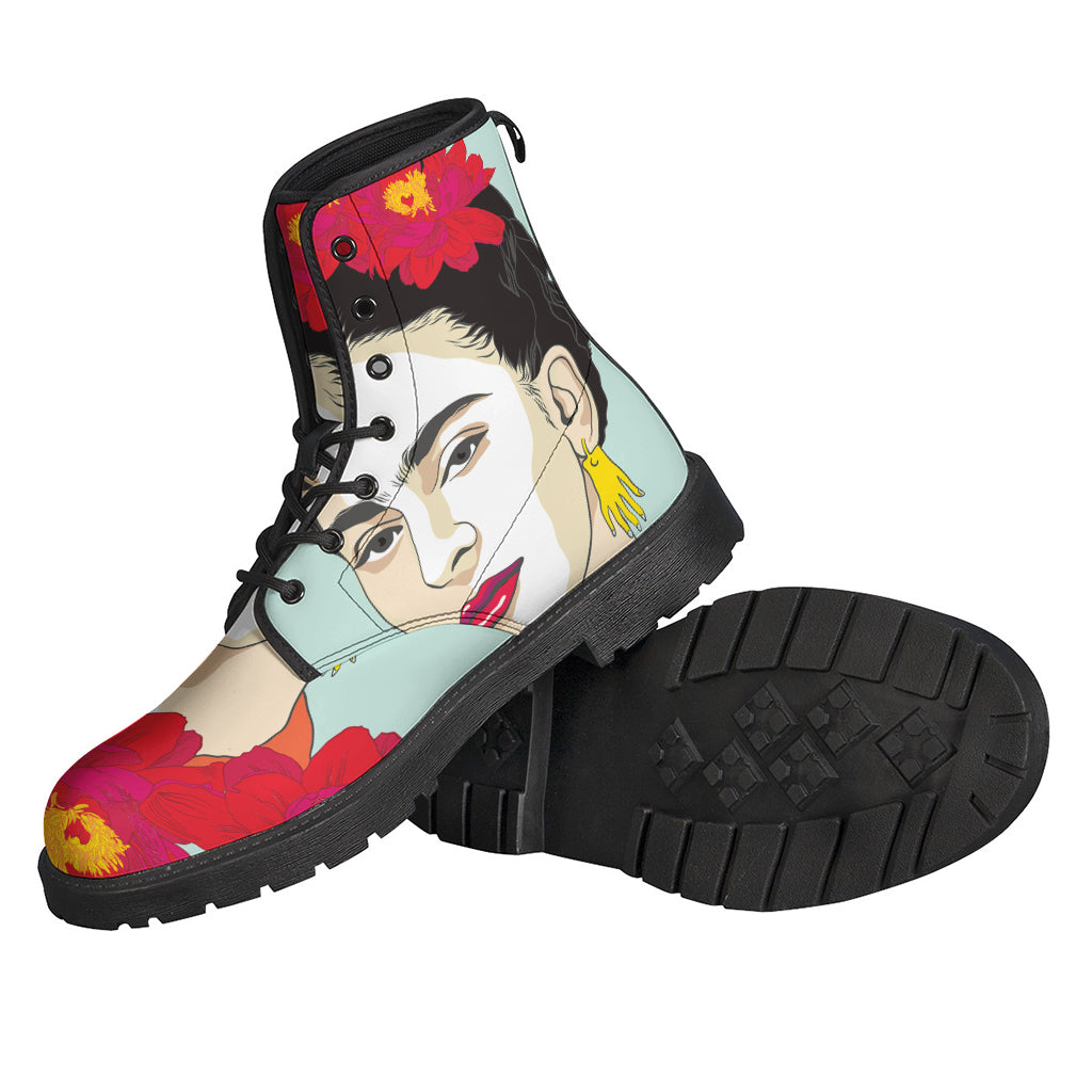 Frida Kahlo And Floral Print Backpack