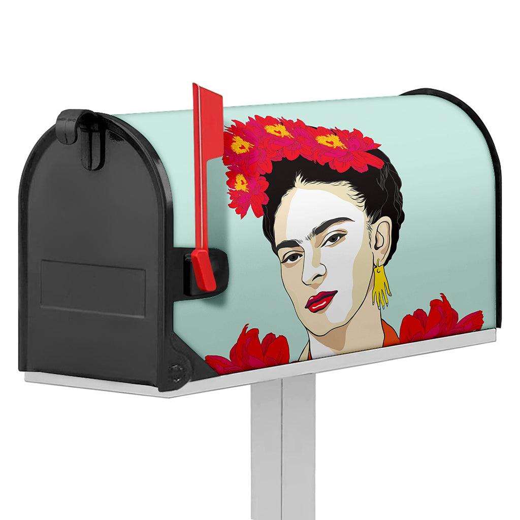 Frida Kahlo And Floral Print Mailbox Cover
