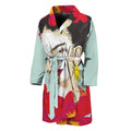 Frida Kahlo And Floral Print Men's Bathrobe