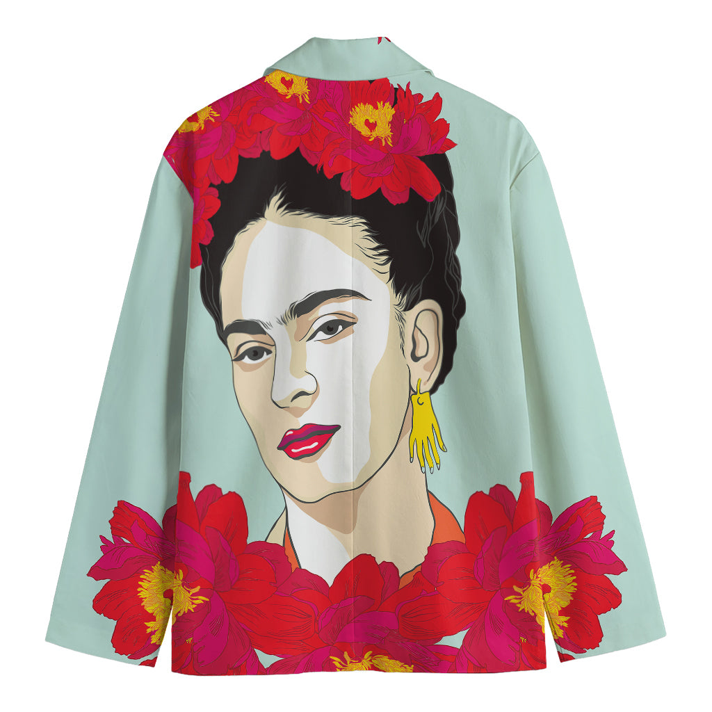Frida Kahlo And Floral Print Men's Blazer