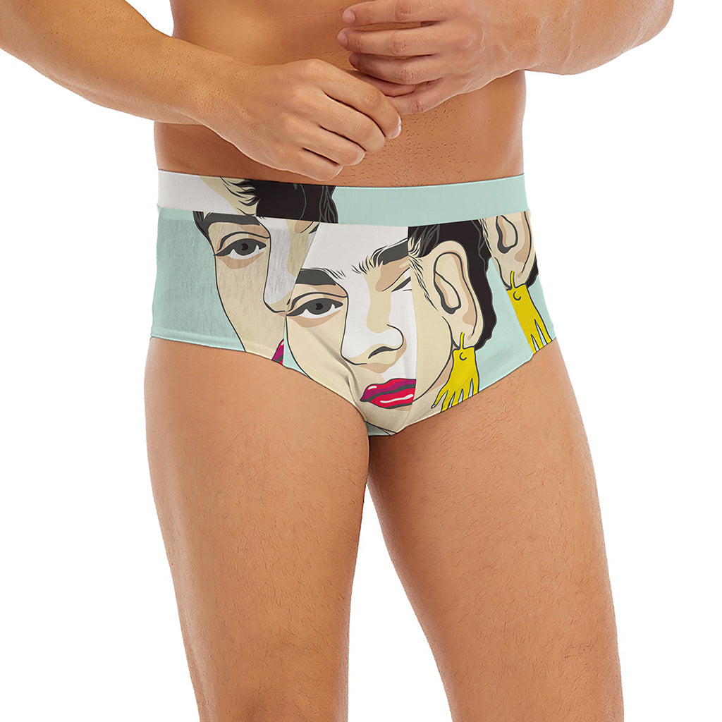 Frida Kahlo And Floral Print Men's Briefs