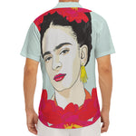Frida Kahlo And Floral Print Men's Deep V-Neck Shirt