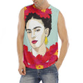 Frida Kahlo And Floral Print Men's Fitness Tank Top