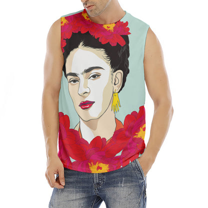 Frida Kahlo And Floral Print Men's Fitness Tank Top