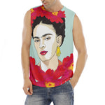 Frida Kahlo And Floral Print Men's Fitness Tank Top