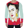 Frida Kahlo And Floral Print Men's Long Sleeve T-Shirt