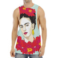 Frida Kahlo And Floral Print Men's Muscle Tank Top