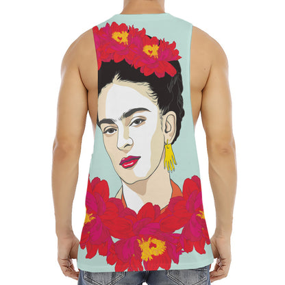 Frida Kahlo And Floral Print Men's Muscle Tank Top