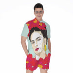 Frida Kahlo And Floral Print Men's Rompers