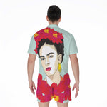 Frida Kahlo And Floral Print Men's Rompers